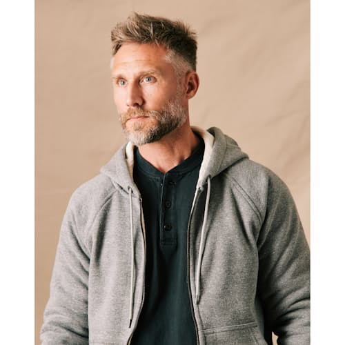 lifestyle image of 10-Year Waffle-Lined Hoodie