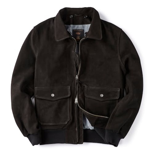 laydown image of Golden Bear Leather Bomber