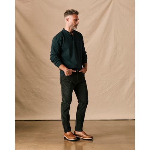 on model image of 365 Corduroy Pant - HB Slim