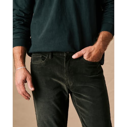 on model image of 365 Corduroy Pant - HB Slim