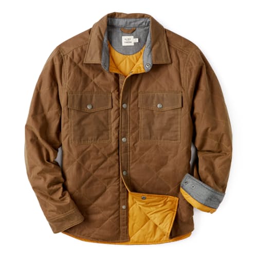 laydown image of Quilted Waxed Shirt Jacket