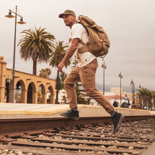 lifestyle image of Layover Travel Pants