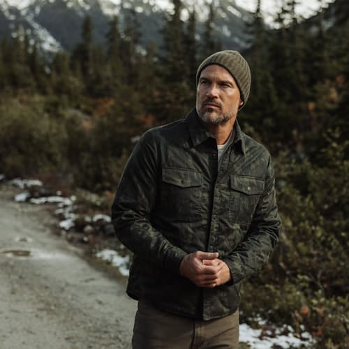 laydown image of Quilted Waxed Shirt Jacket