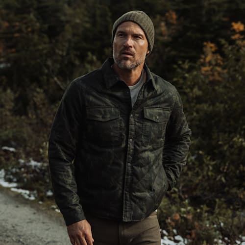 laydown image of Quilted Waxed Shirt Jacket