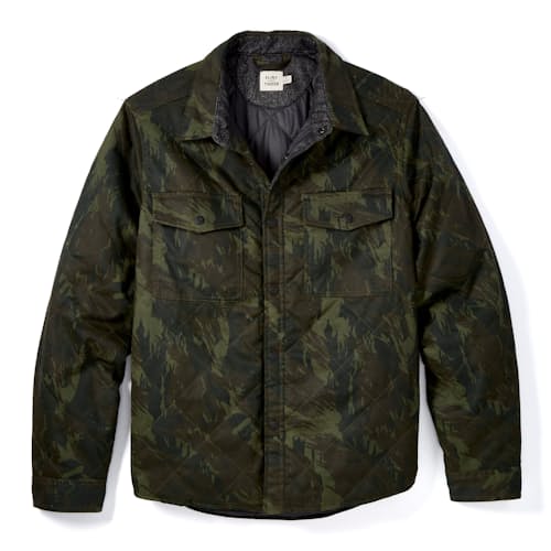 laydown image of Quilted Waxed Shirt Jacket