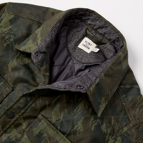 laydown image of Quilted Waxed Shirt Jacket
