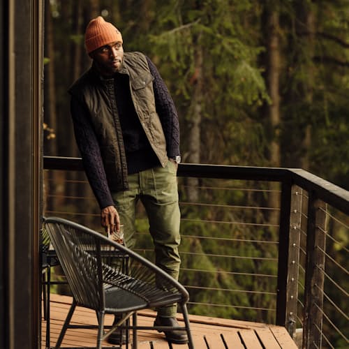 lifestyle image of Quilted Waxed Vest