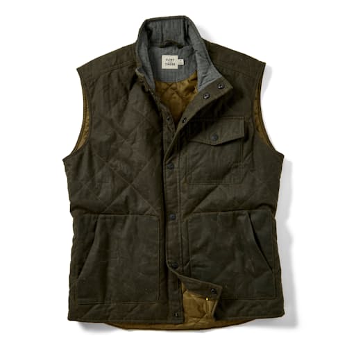 laydown image of Quilted Waxed Vest
