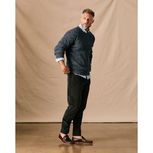 on model image of 365 Corduroy Pant - HB Athletic Tapered