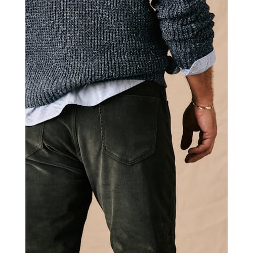 on model image of 365 Corduroy Pant - HB Athletic Tapered