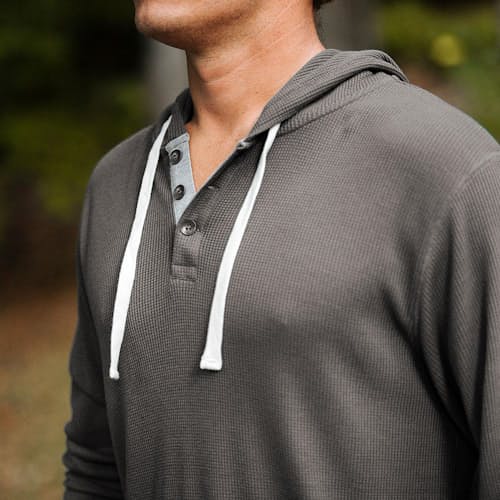 laydown image of Bamboo Waffle Hoodie