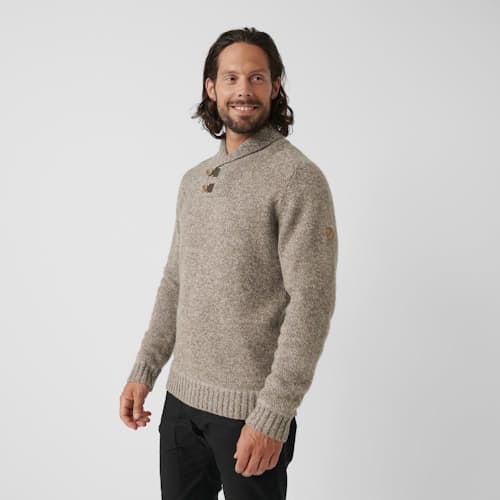 on model image of Lada Shawl Sweater