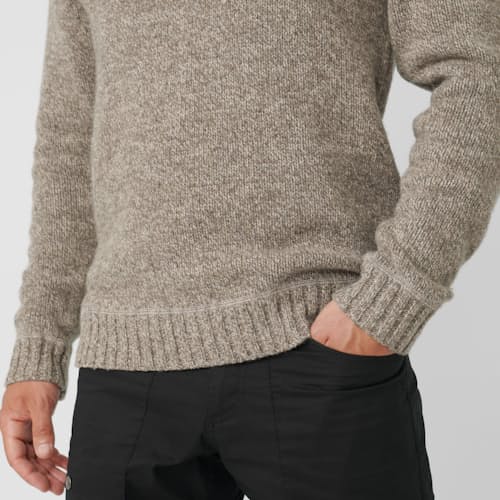 on model image of Lada Shawl Sweater