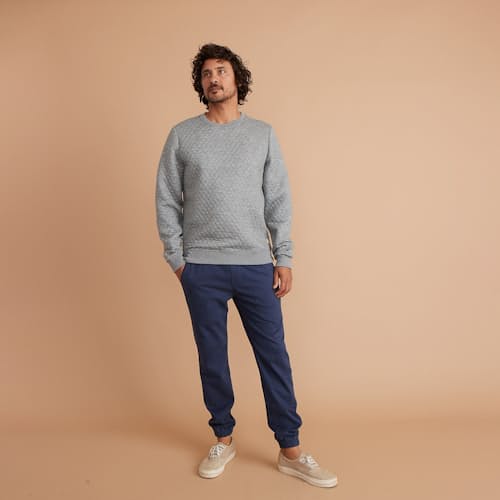 laydown image of Corbet Quilted Crewneck