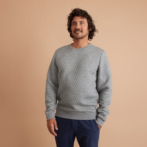 laydown image of Corbet Quilted Crewneck