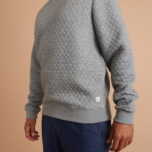 laydown image of Corbet Quilted Crewneck