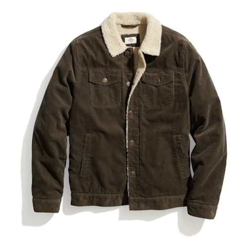 laydown image of Boise Cord Sherpa Trucker Jacket