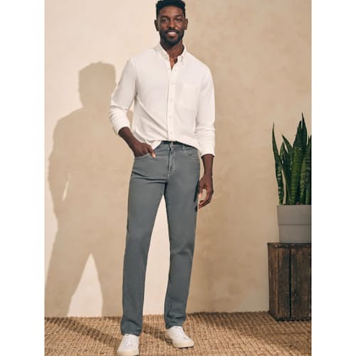 on model image of Stretch Terry 5-Pocket Pant