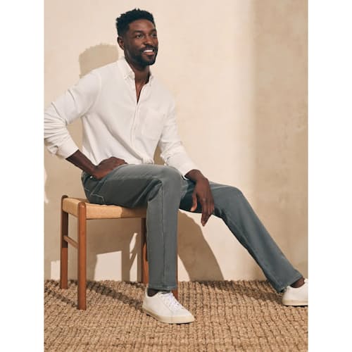 on model image of Stretch Terry 5-Pocket Pant