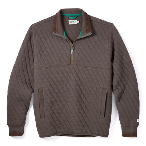 laydown image of Quilted Jersey Quarter Zip Sweatshirt