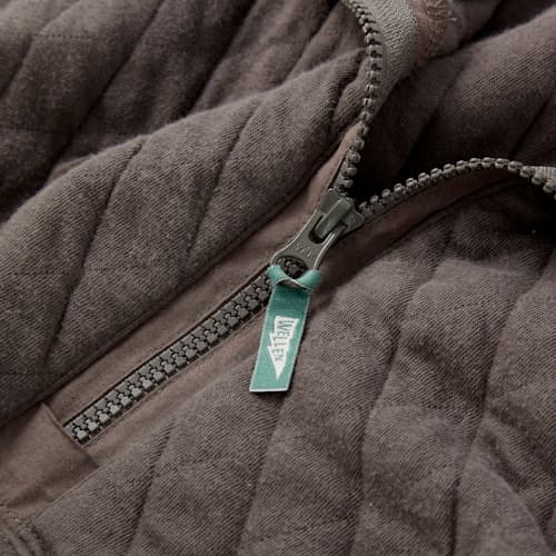 laydown image of Quilted Jersey Quarter Zip Sweatshirt