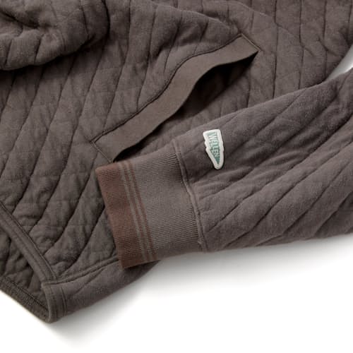 laydown image of Quilted Jersey Quarter Zip Sweatshirt