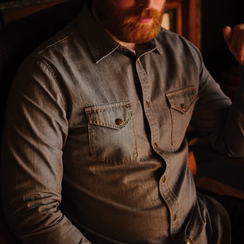 laydown image of Denim Shirt - Exclusive