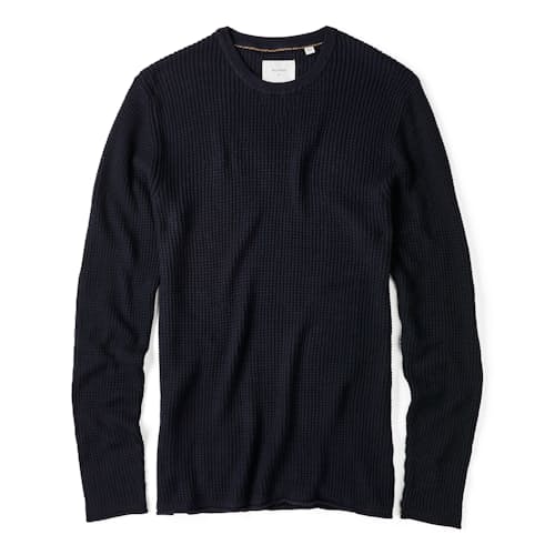 laydown image of Waffle Cotton Cashmere Crewneck Sweater