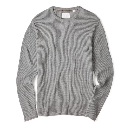 laydown image of Waffle Cotton Cashmere Crewneck Sweater