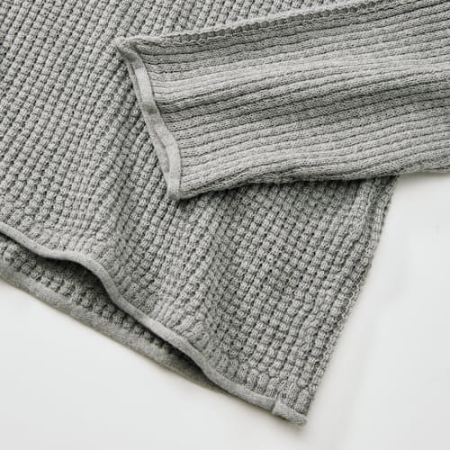 laydown detail image of Waffle Cotton Cashmere Crewneck Sweater