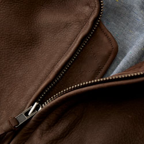 lifestyle image of Golden Bear Leather Bomber