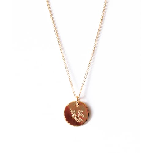 laydown image of Larkspur Floral Coin Necklace