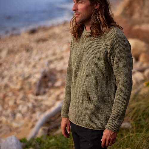 lifestyle image of Recycled Cotton Headlands Rollneck Sweater