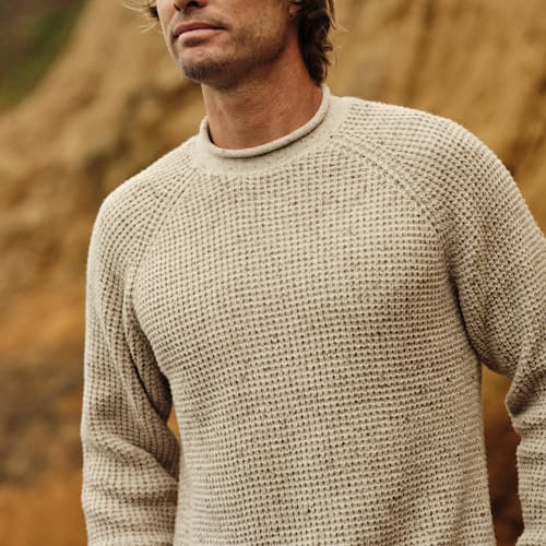 lifestyle image of Recycled Cotton Headlands Rollneck Sweater