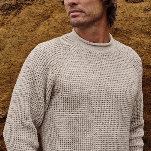 lifestyle image of Recycled Cotton Headlands Rollneck Sweater