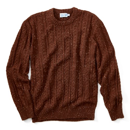 laydown image of Seawool Fisherman Crewneck Sweater