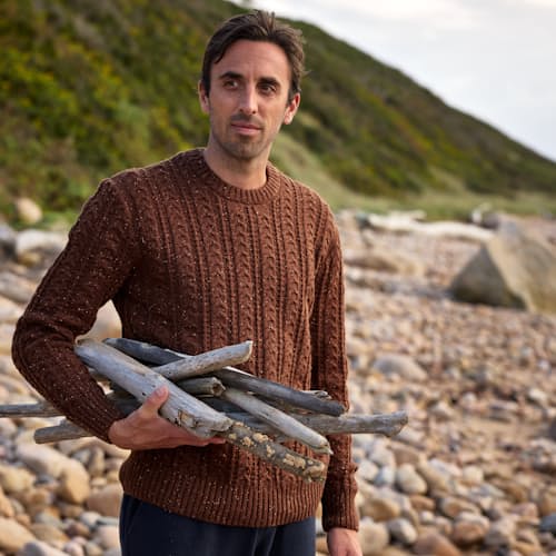 lifestyle image of Seawool Fisherman Crewneck Sweater