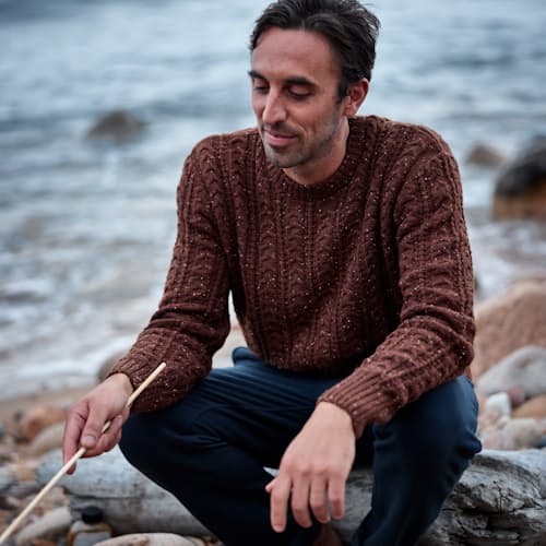 lifestyle image of Seawool Fisherman Crewneck Sweater