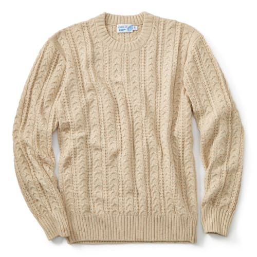 laydown image of Seawool Fisherman Crewneck Sweater