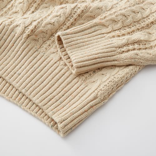 laydown image of Seawool Fisherman Crewneck Sweater