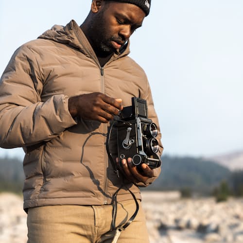 laydown image of Stealth Down Hoodie