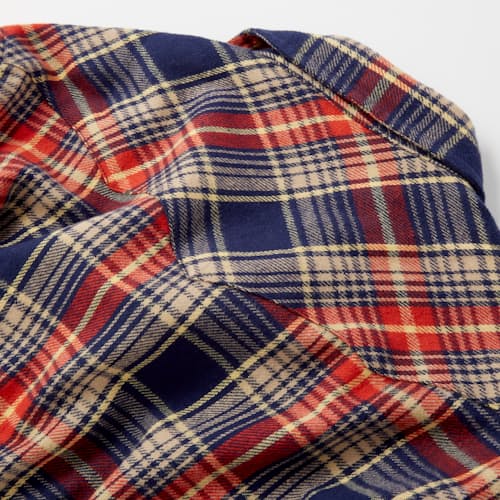 laydown image of Washed Pearl Snap Flannel Shirt