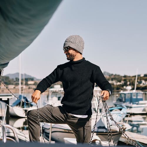 lifestyle image of Mini Rollkragen Fisherman Sweater