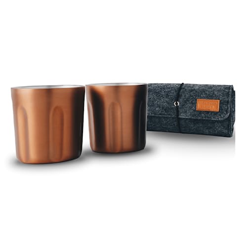 laydown image of Tumbler 2-Pack + Wool Felt Carrying Case