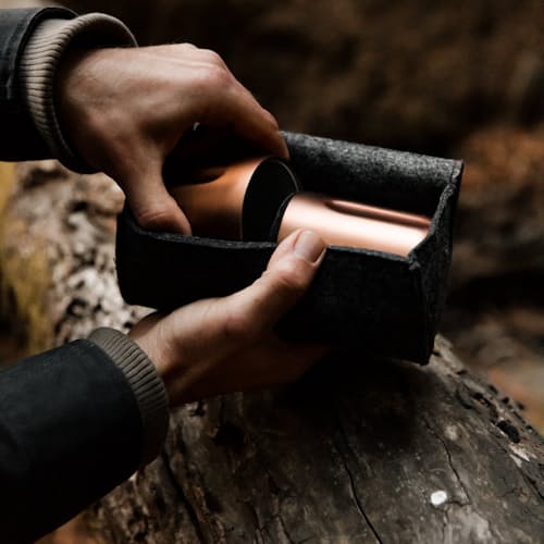 lifestyle image of Tumbler 2-Pack + Wool Felt Carrying Case