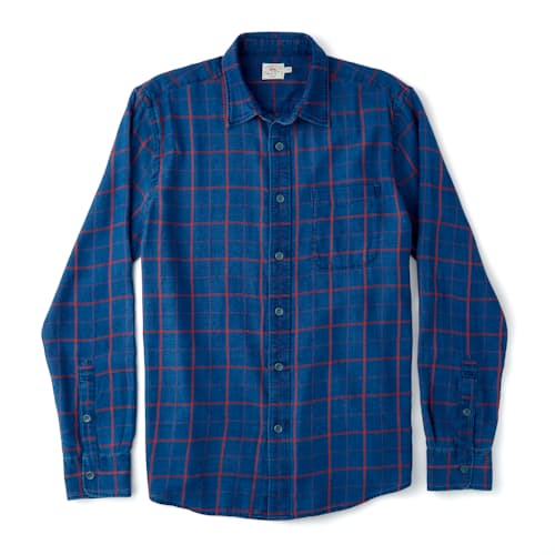 laydown image of Indigo Windowpane Shirt