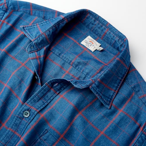 laydown image of Indigo Windowpane Shirt