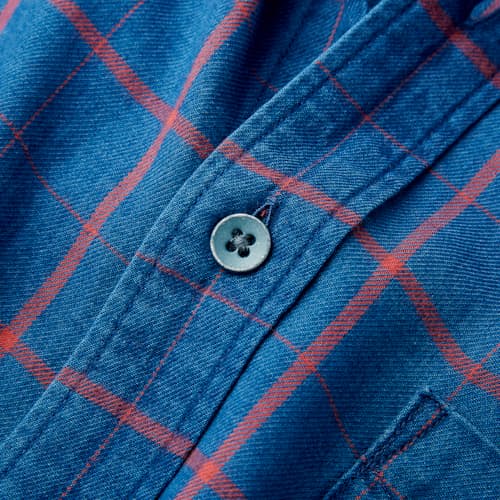 laydown image of Indigo Windowpane Shirt