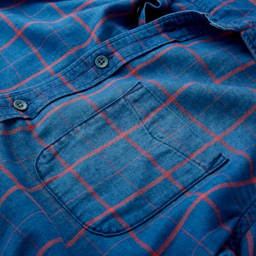 laydown image of Indigo Windowpane Shirt