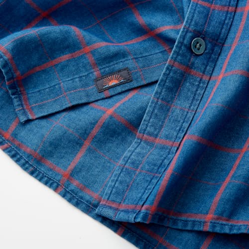 laydown image of Indigo Windowpane Shirt